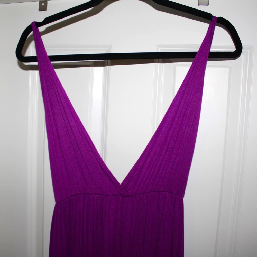 Gorgeous Boohoo Plum, Small, Deep V Neck Maxi Dress